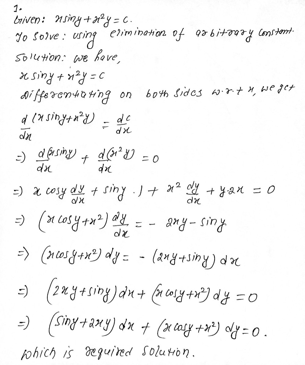 I Solve The Following Ordinary Differential Equat Gauthmath