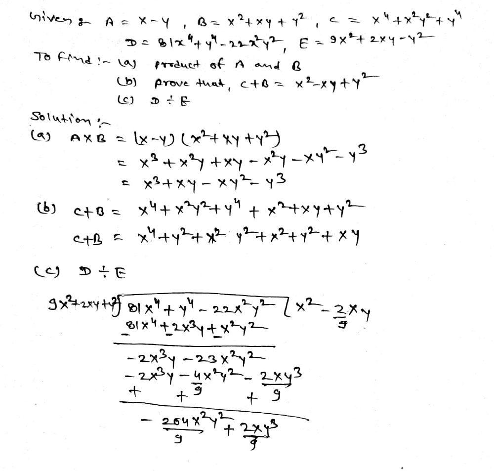 2 A X Y B X2 Xy Y2 C X4 X2y2 Y4 D 81x Y 22x3y2 E Gauthmath