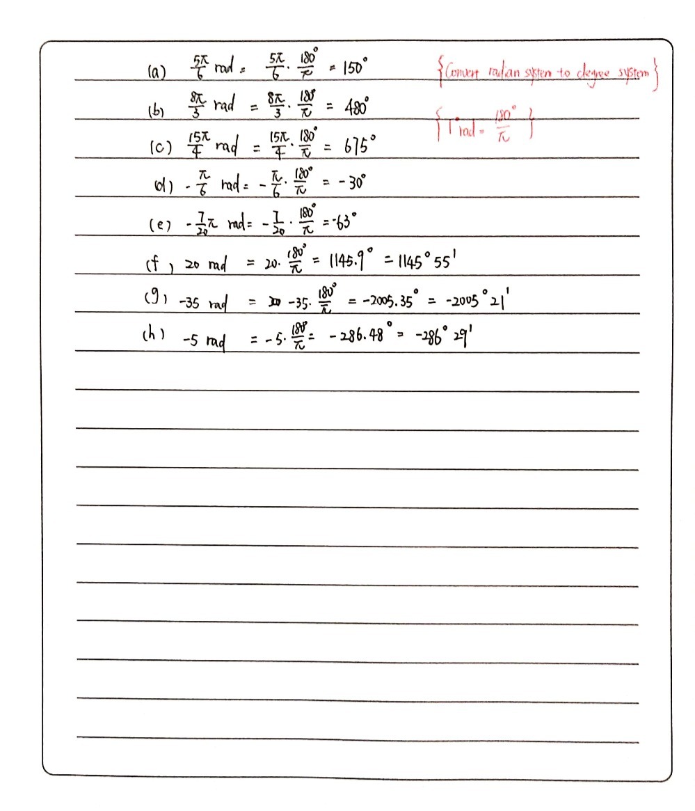 Convert Each Radian Measure To Degree Minute Secon Gauthmath