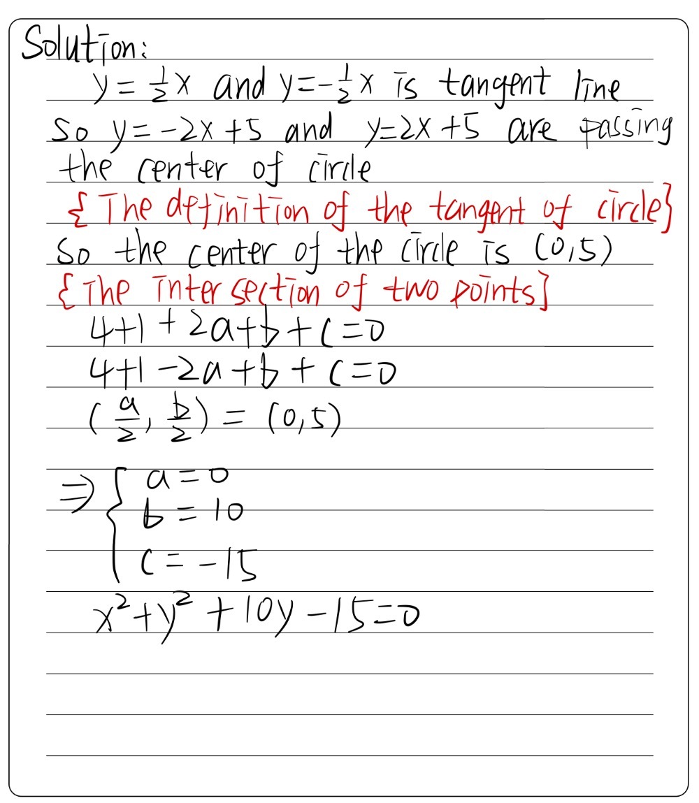 The Lines Y 1 2 X And Y 1 2 X Are Tangents To A Gauthmath