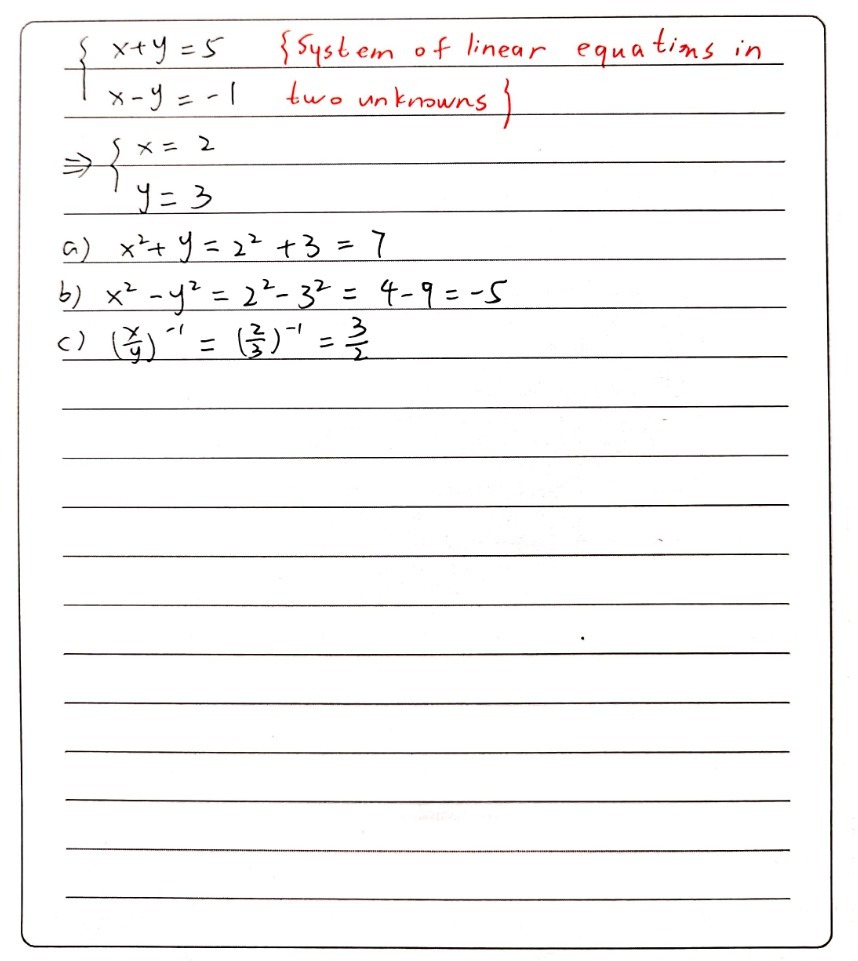 Ftbeginarrayl X Y 5 X Y 1endarray A X2 Y Gauthmath