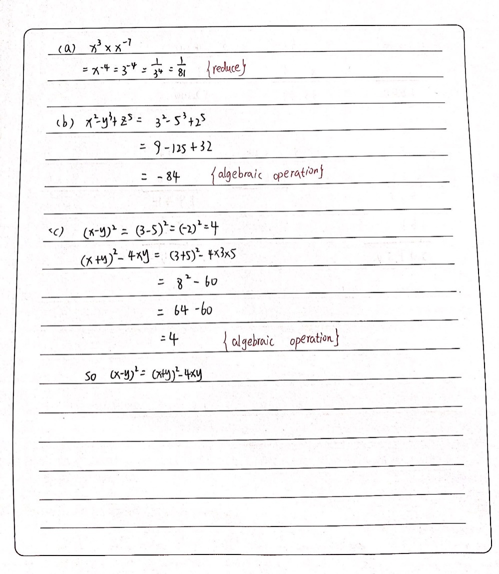 Or If X 3 Y 5 And Z 2 A Simplify X3 X 7 2 Bfi Gauthmath