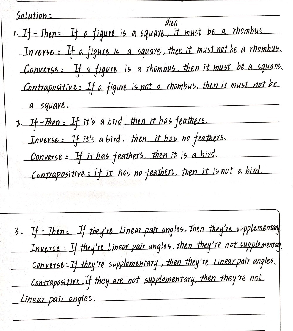 Transform the following statements into if-then fo - Gauthmath