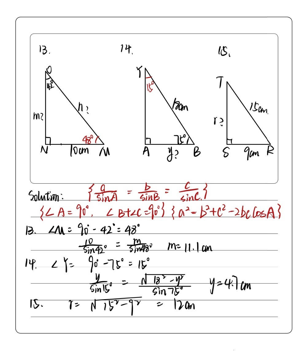 13 Triangle Mno Is Right Angled At N If Angle Gauthmath