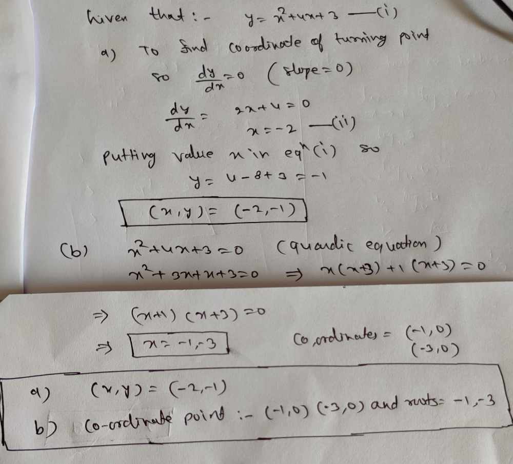 The Graph Of Y X2 4x 3 Is Shown A What Are The C Gauthmath