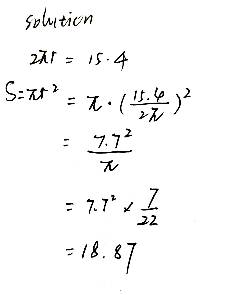 5 Calculate The Area Of A Circle If The Circum Gauthmath