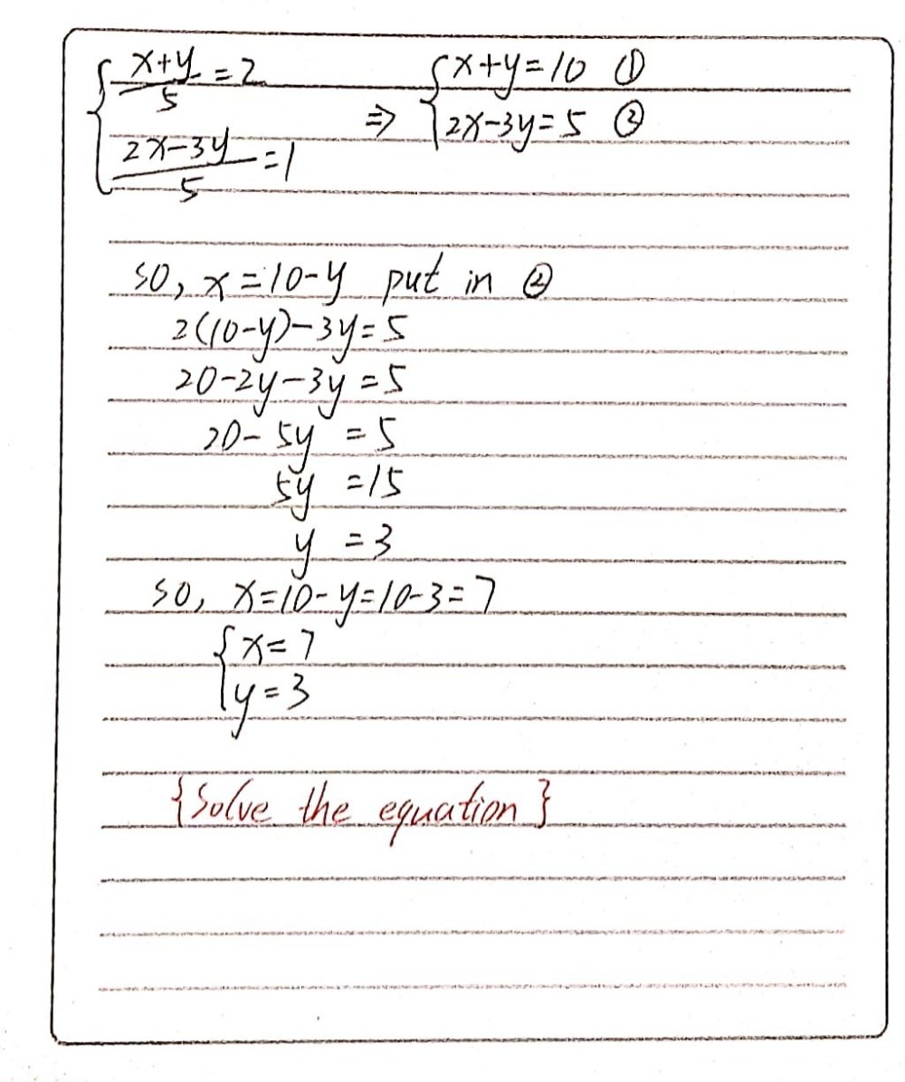 X Y 5 2 H 2x 3y 5 1 11 Gauthmath