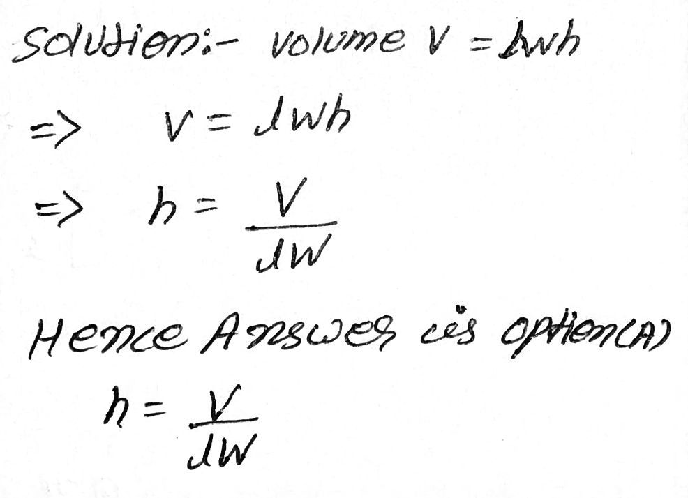 Choose The Formula For The Volume Of A Rectangular Gauthmath
