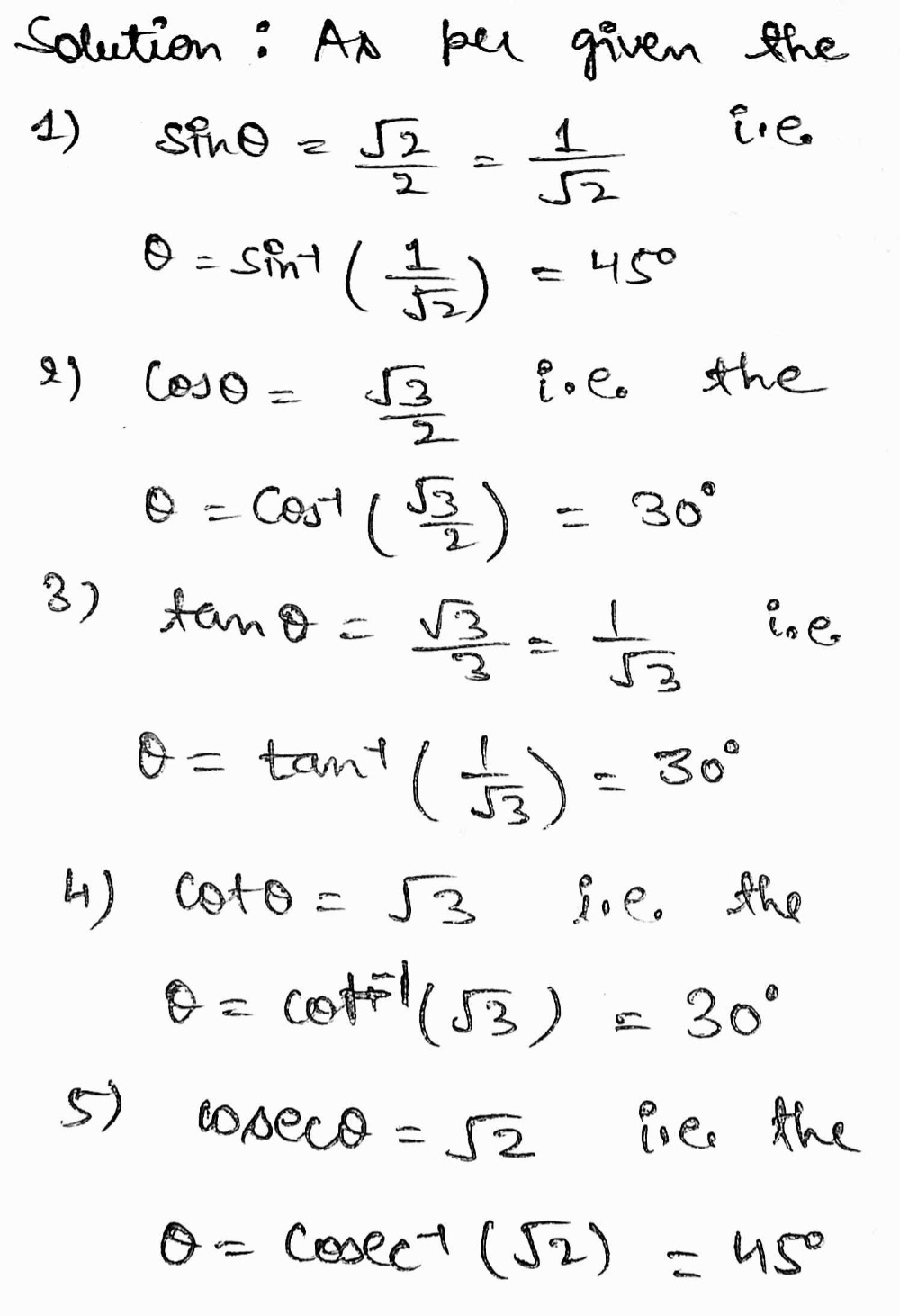 Ii Identify The Measure Of Angle O In The Followi Gauthmath