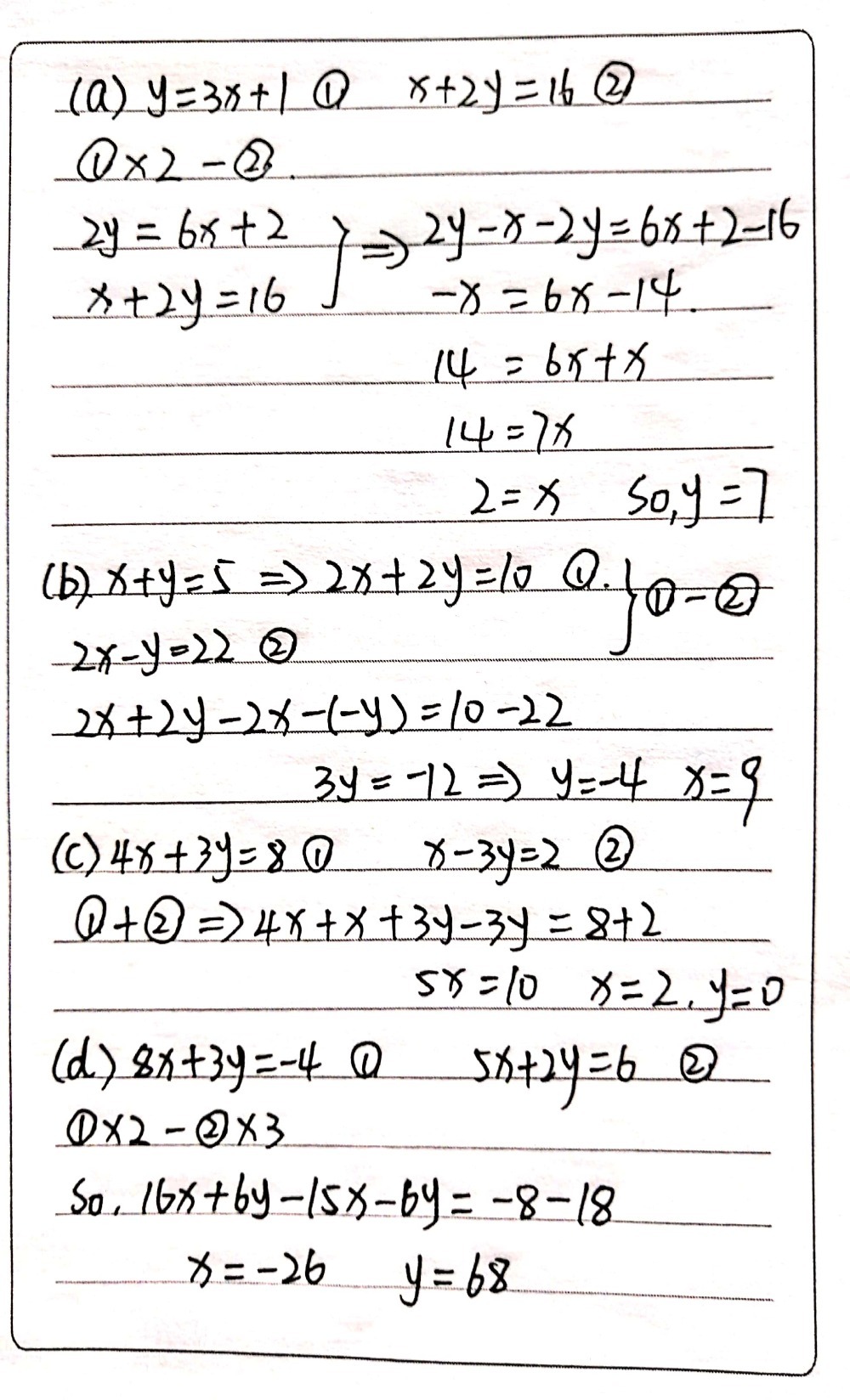 A Y 3x 1 B X Y 50 X 2y 16 2x Y 22 C 4x 3y 8 D 8x 3 Gauthmath