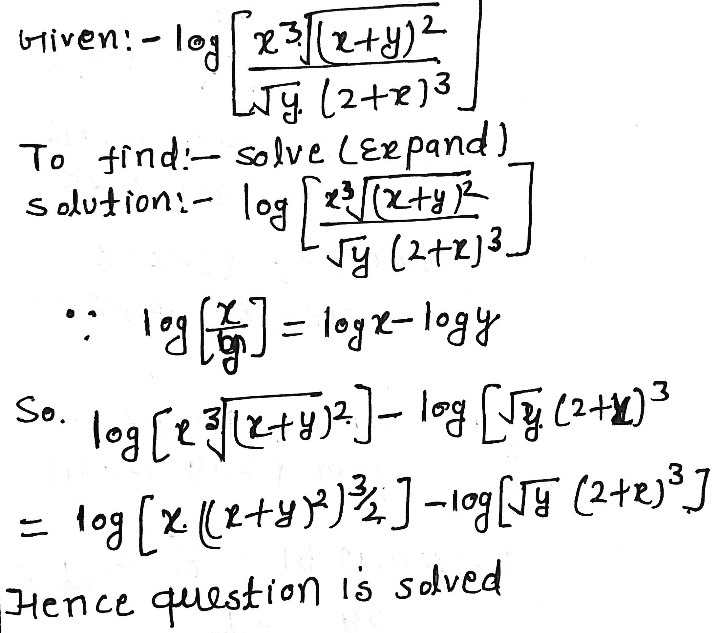 Expanding Logarithms With Square Roots Half Revolutions