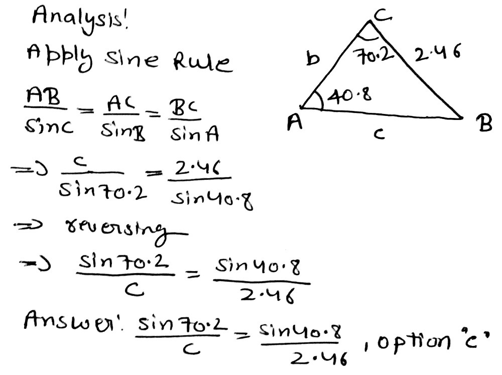 5. What equation that involves sinsin 70.2 ° - Gauthmath