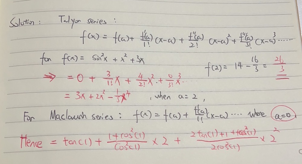 Q3 A Find The Taylor Series Generated By Fx Sin Gauthmath