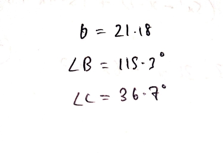 Solved: Solve the triangle [Math]
