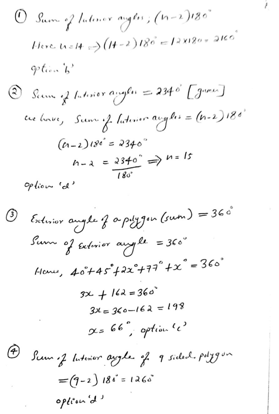 1 Find The Sum Of The Measures Of The Interior An Gauthmath