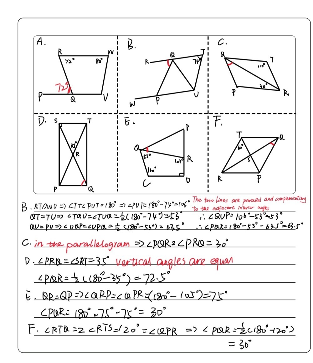 Pqr Table Gen Math Solved: Find the size of ∠ PQR in each diagram, giving reasons. Table 1 ...