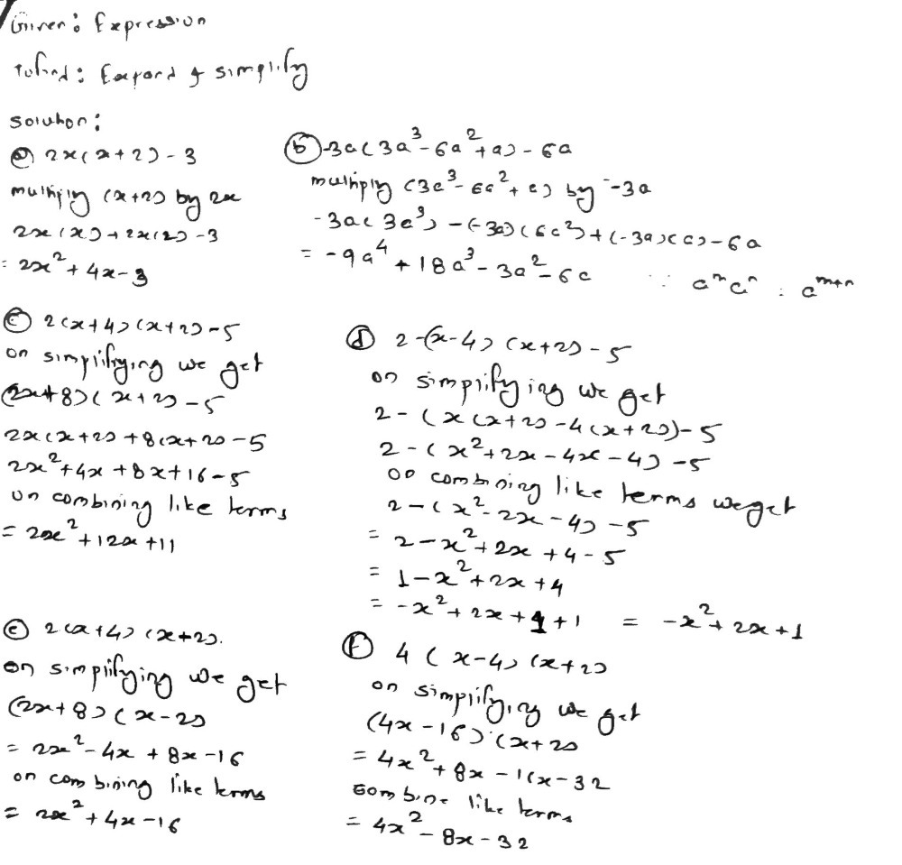 Expand And Simplify A 2xx 2 3 1 2 X 22 B 3a3a Gauthmath