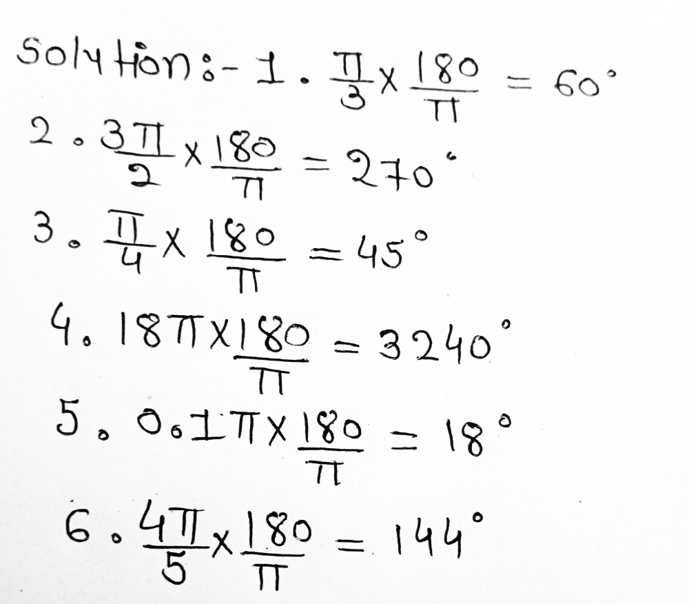 A Convert Each Radian Measure To Degrees 1 Frac Gauthmath