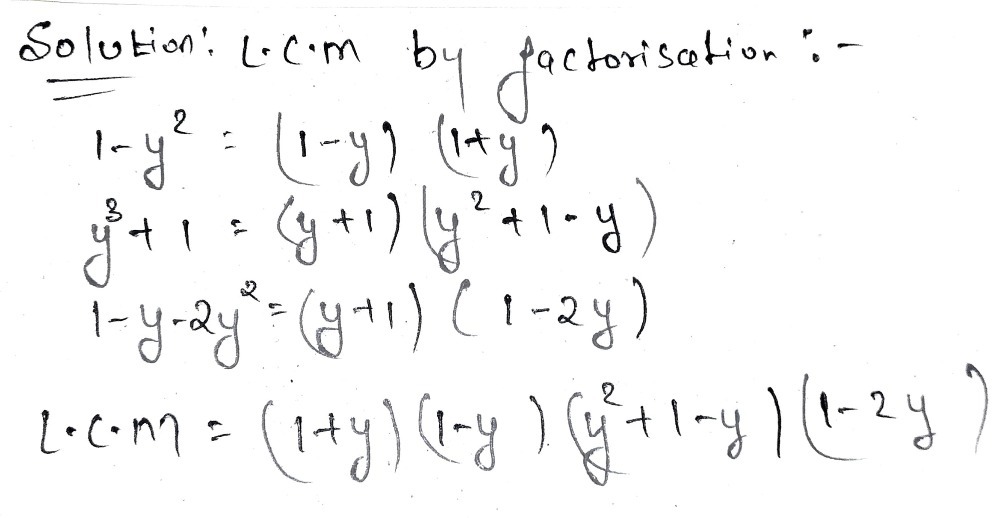 By Factorization Find Lcm I Y2 Y3 1 1 Y 2y2 Gauthmath