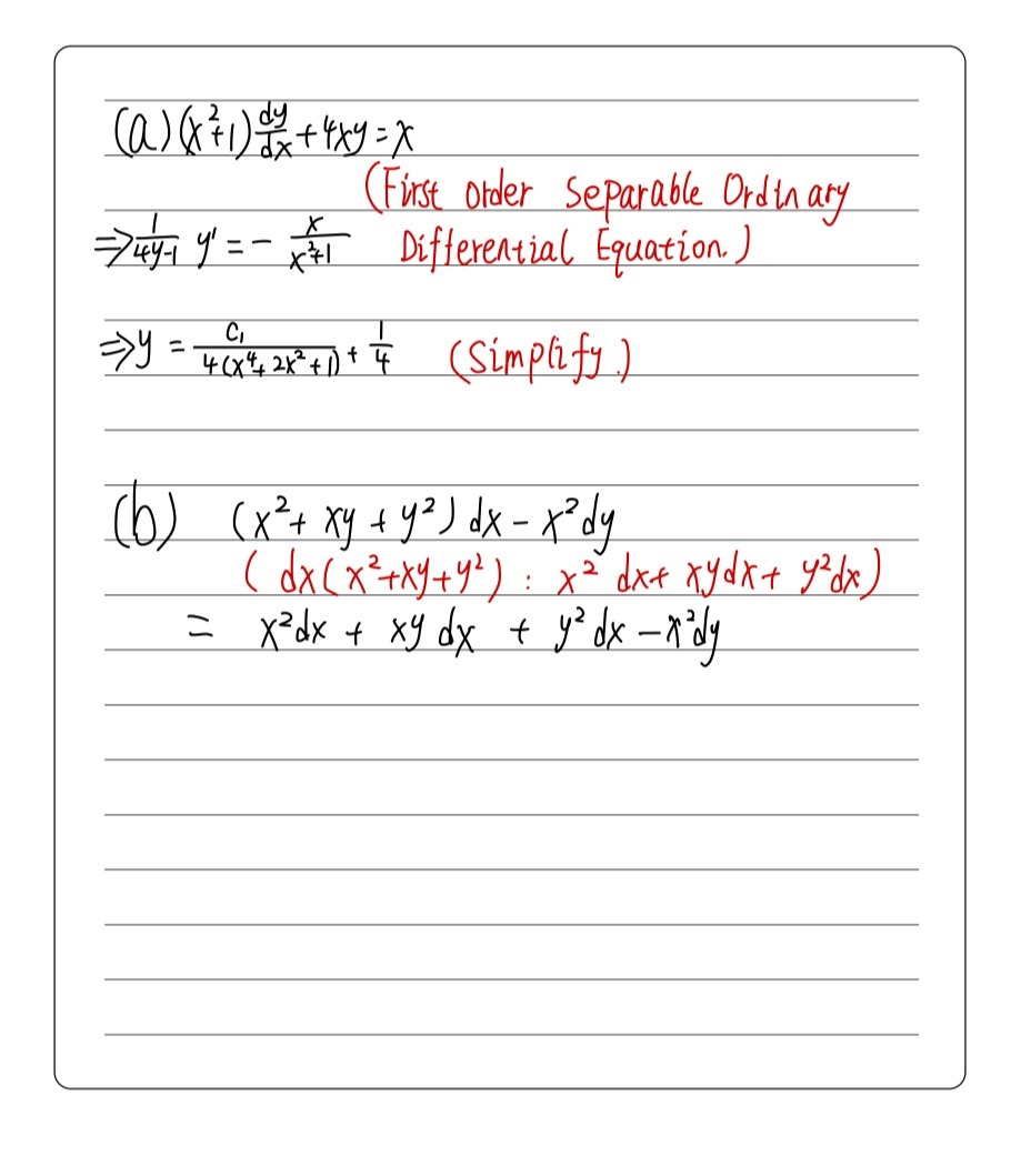 2 Solve The Following Differential Equations A Gauthmath