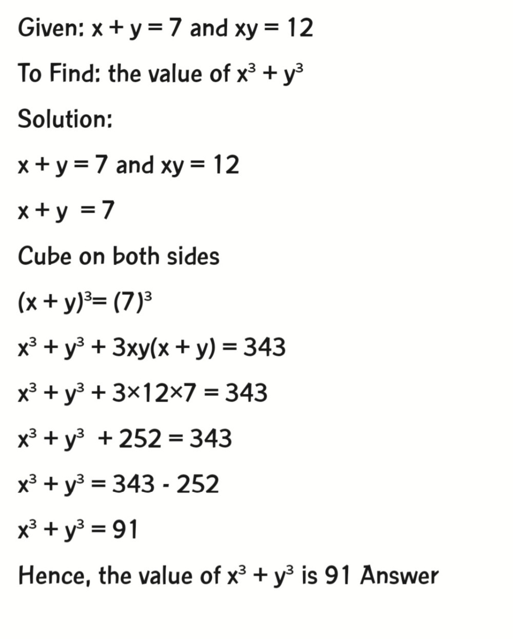 If 5 X Y 2 121 R Mmd The Val 6 If X Y 7 And Xy 1 Gauthmath