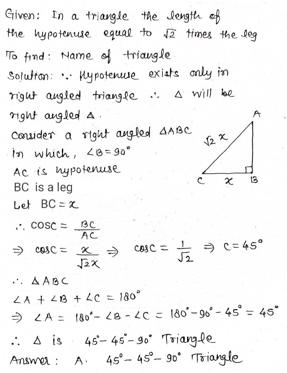 Triangle 40 50 90 What is