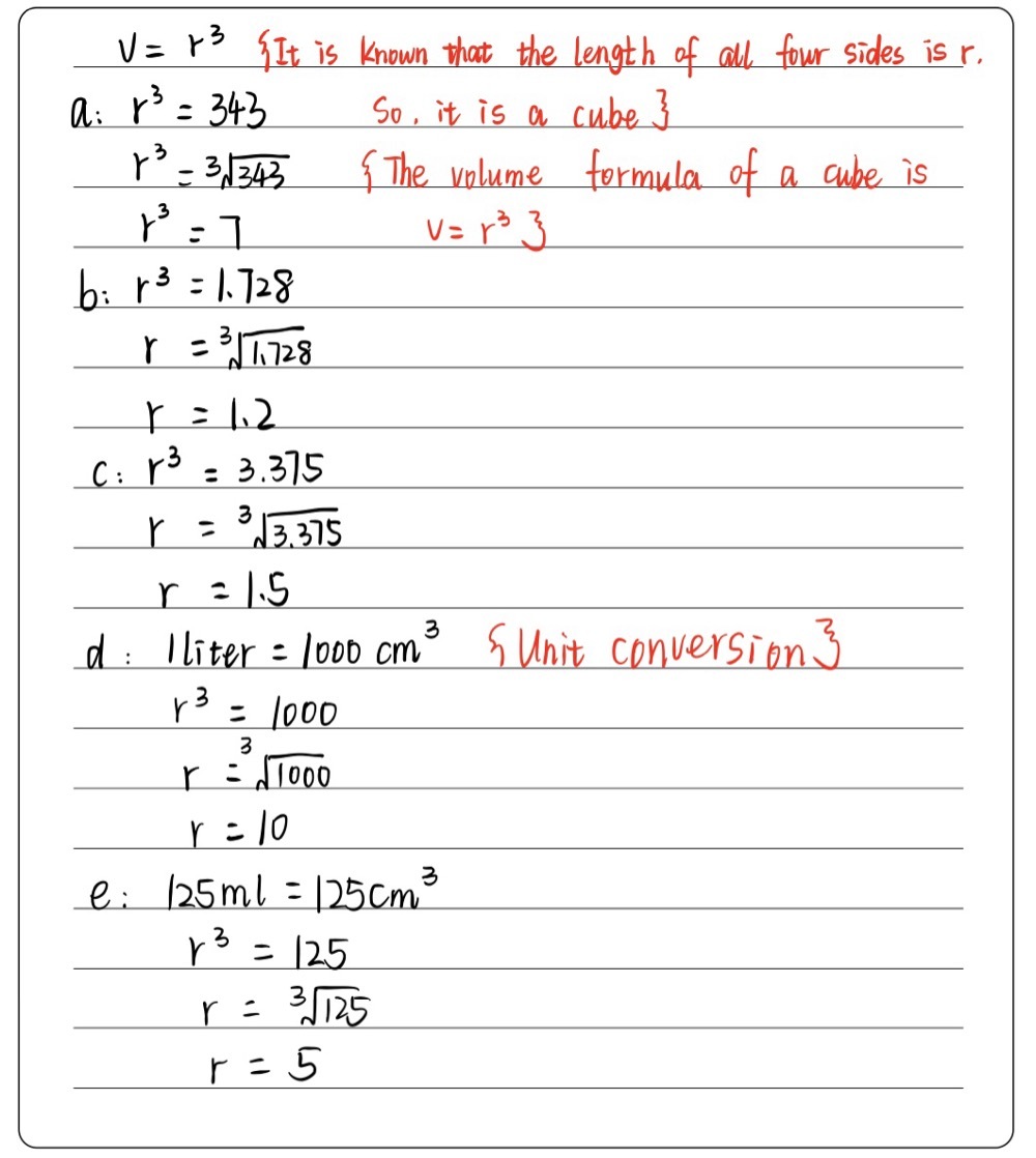 No Dm 343 Dm3 A Cm B 1 728 Cm3 3 375 Cm3 Gauthmath