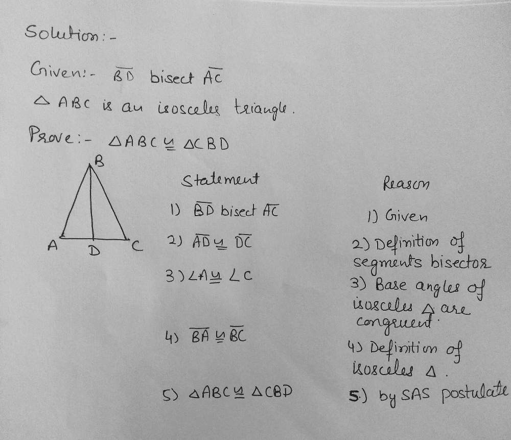 Solved: Isosceles Triangle Theorem 38. Supply the missing one to ...