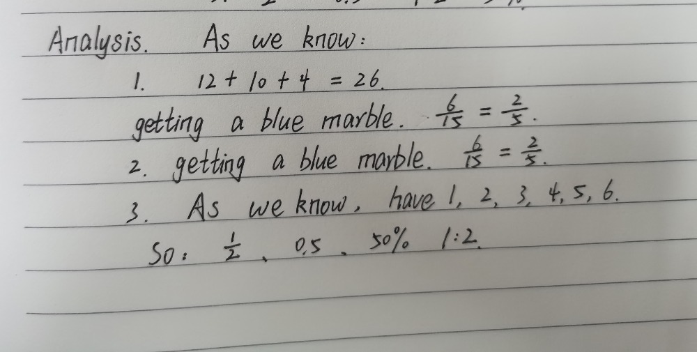 1 A Bag Contains 12 Red Marbles 10 Blue Marble Gauthmath