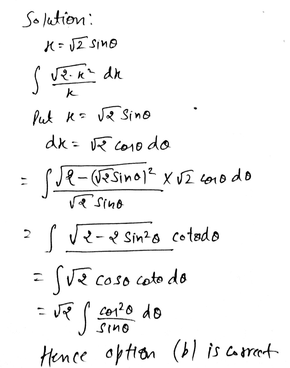 Substitute X Square Root Of 2sin 8 So The Gauthmath