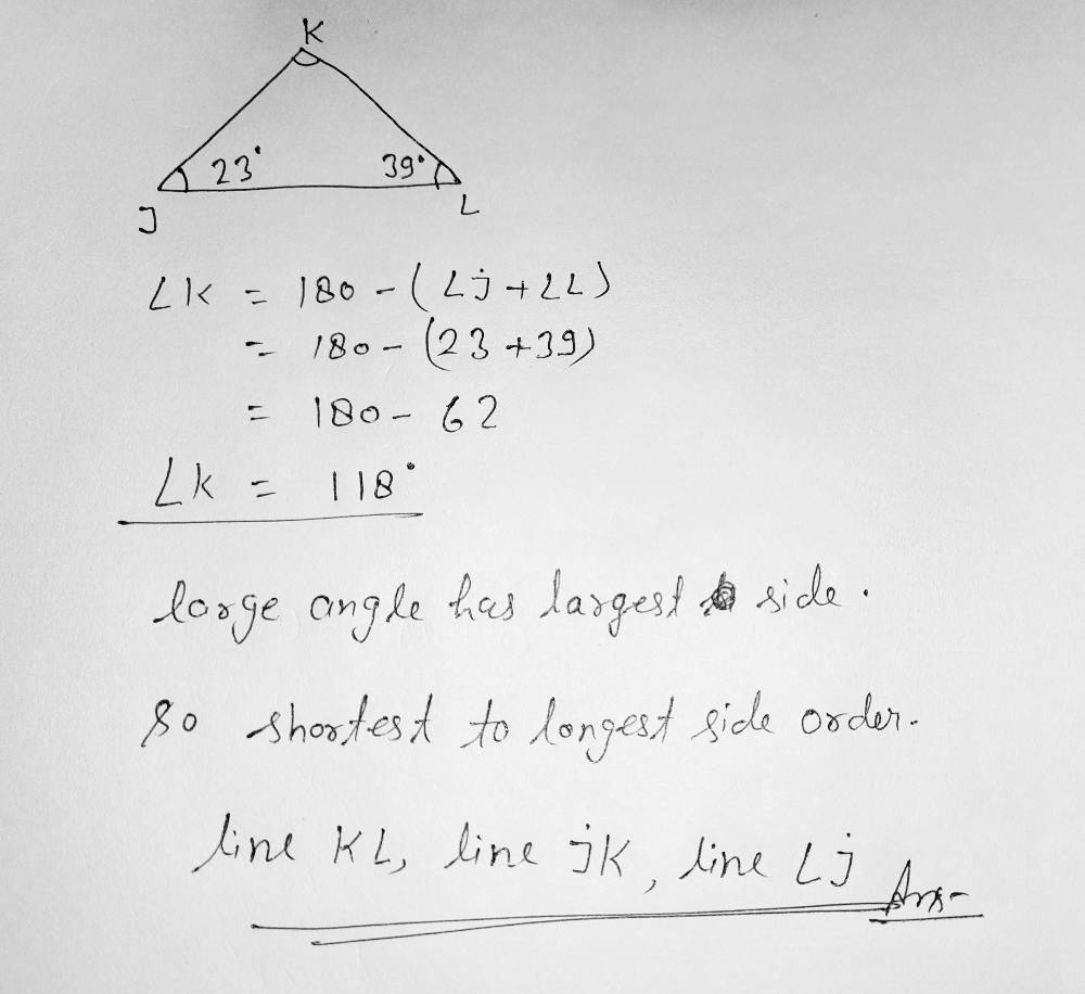 Z 1 Poin 3 List The Sides Of Jkl In Order F Gauthmath