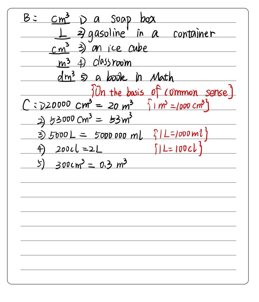 B Direction Write The Best Unit Of Measure For Gauthmath