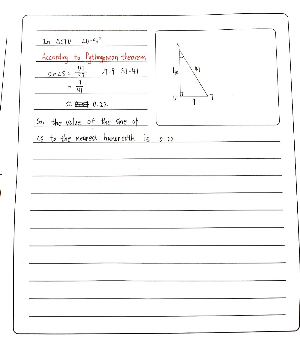 In Delta Stu The Measure Of Angle U 90 Ts 4 Gauthmath