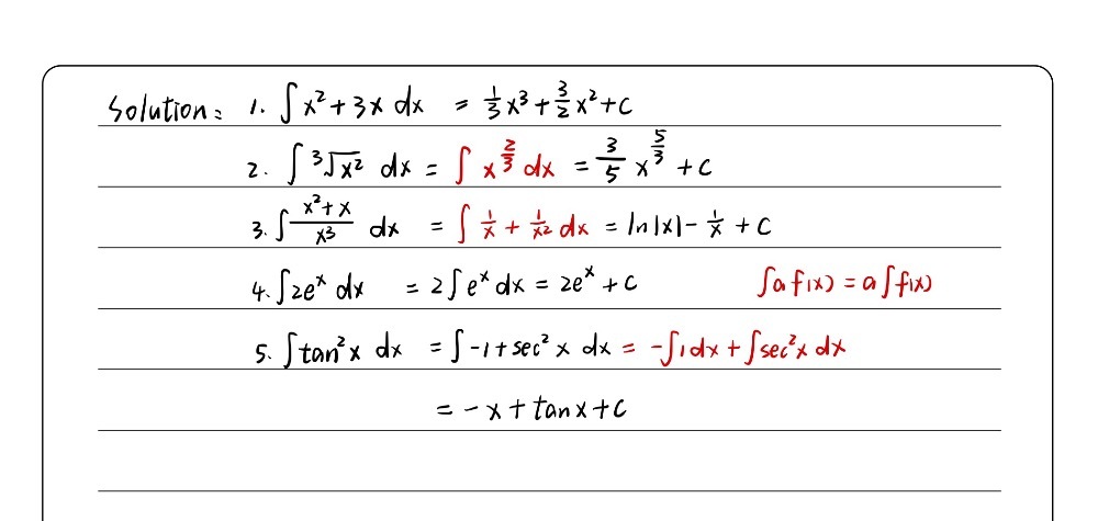 Find The Antiderivatives Of The Following 1 Gauthmath