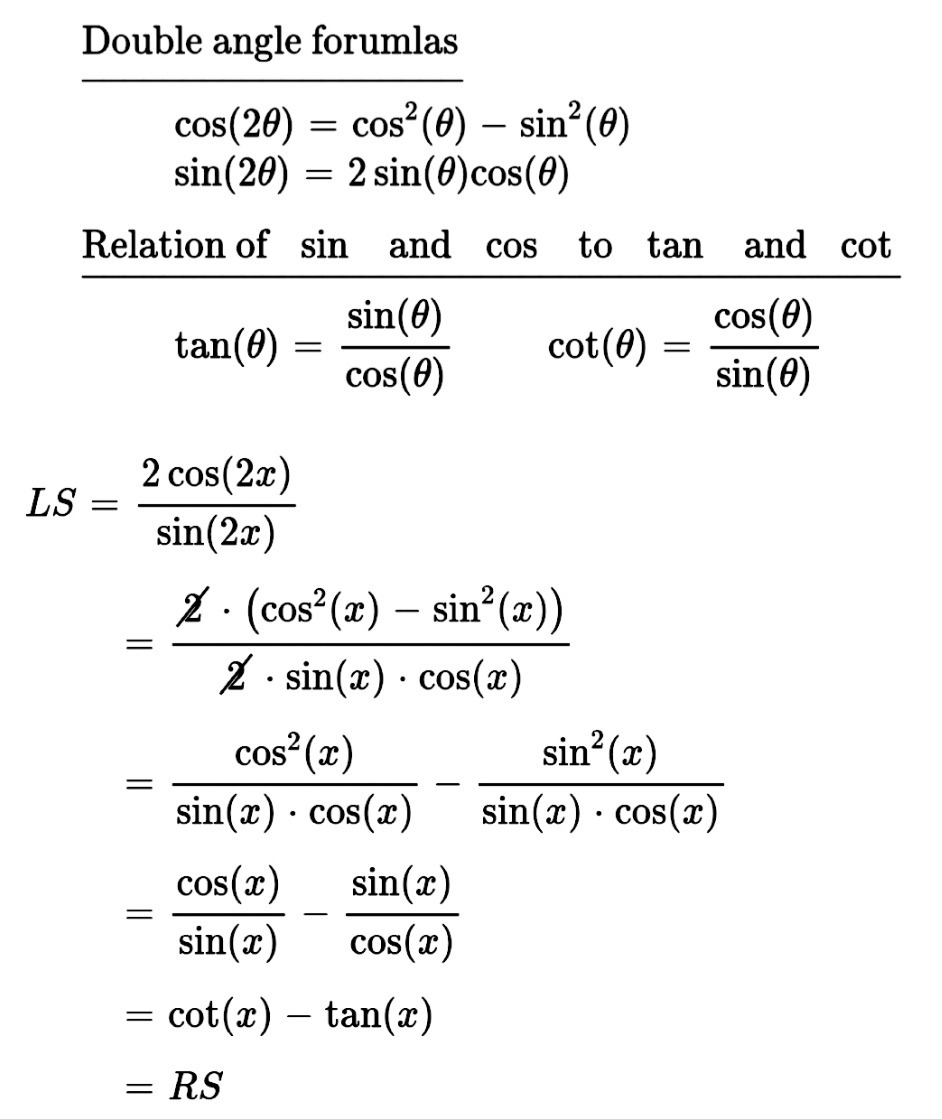 Verify That The Equation Is An Identity Frac 2cos Gauthmath