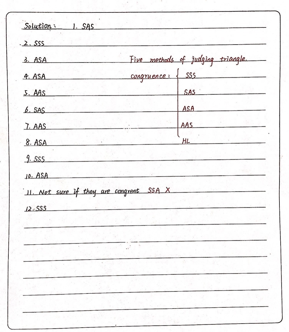 Ii For Each Pair Of Triangles State The Postulat Gauthmath