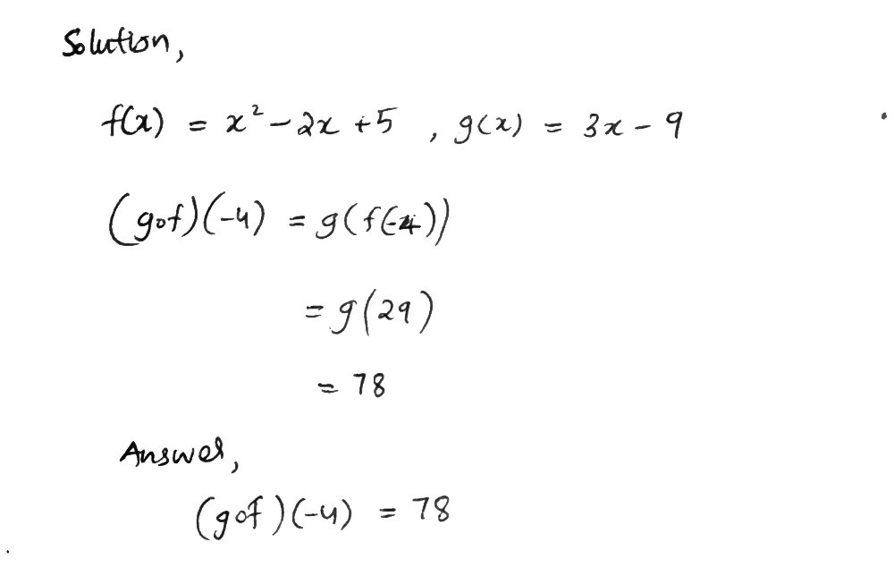 If Fx X2 2x 5 And Gx 3x 9 The Value Of Go F 4 Gauthmath