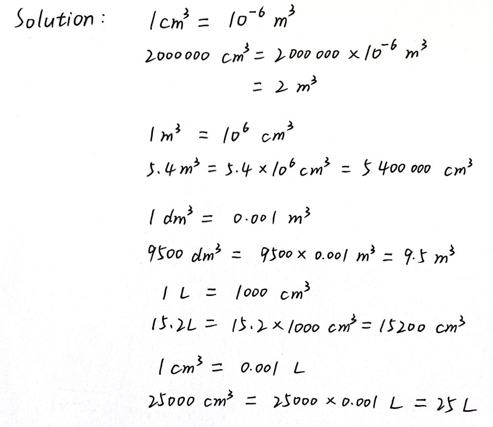 Nvert The Following Cubic Units As Indicate 1 2 Gauthmath