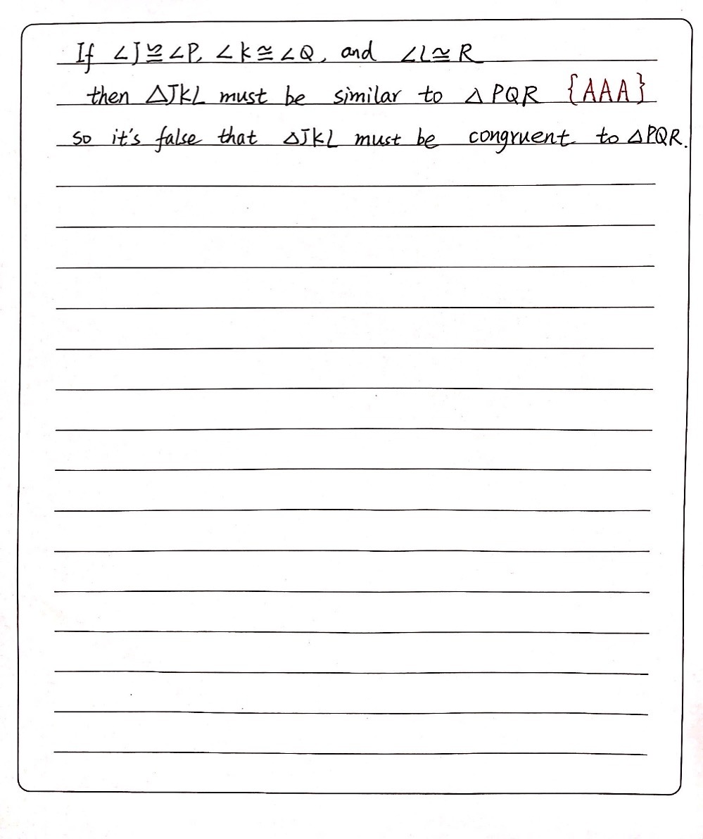 Congruent To In Jkl And Pqr If Angle J Gauthmath