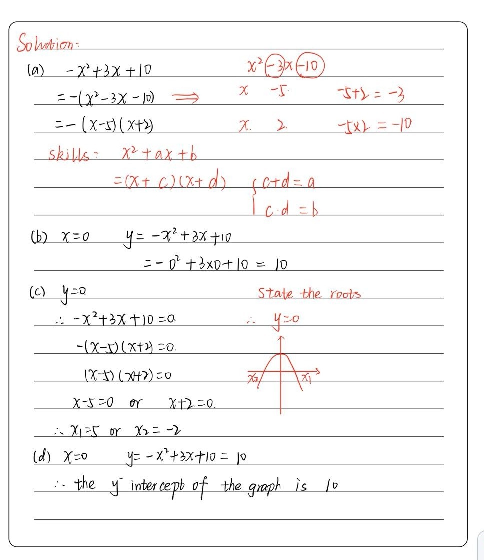 11 A Factorise The Expression X2 3x 10 B Find Gauthmath