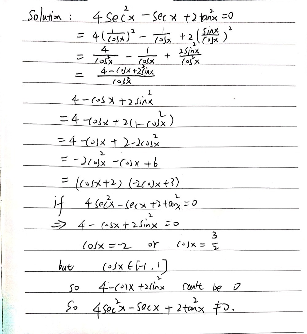 Prove That There Are No Real Values Of X For Which Gauthmath