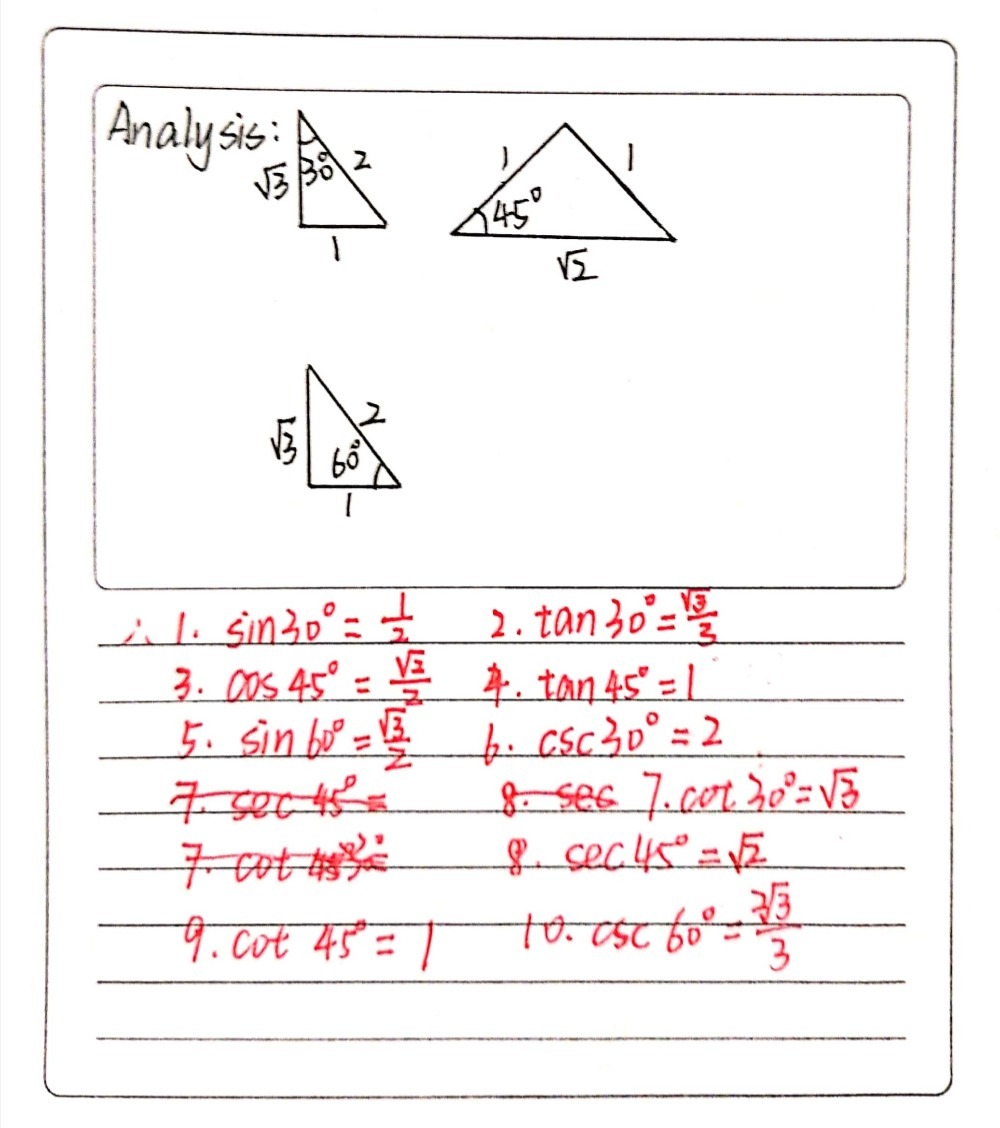 Evaluate The Following Trigonometric Ratios Draw Gauthmath