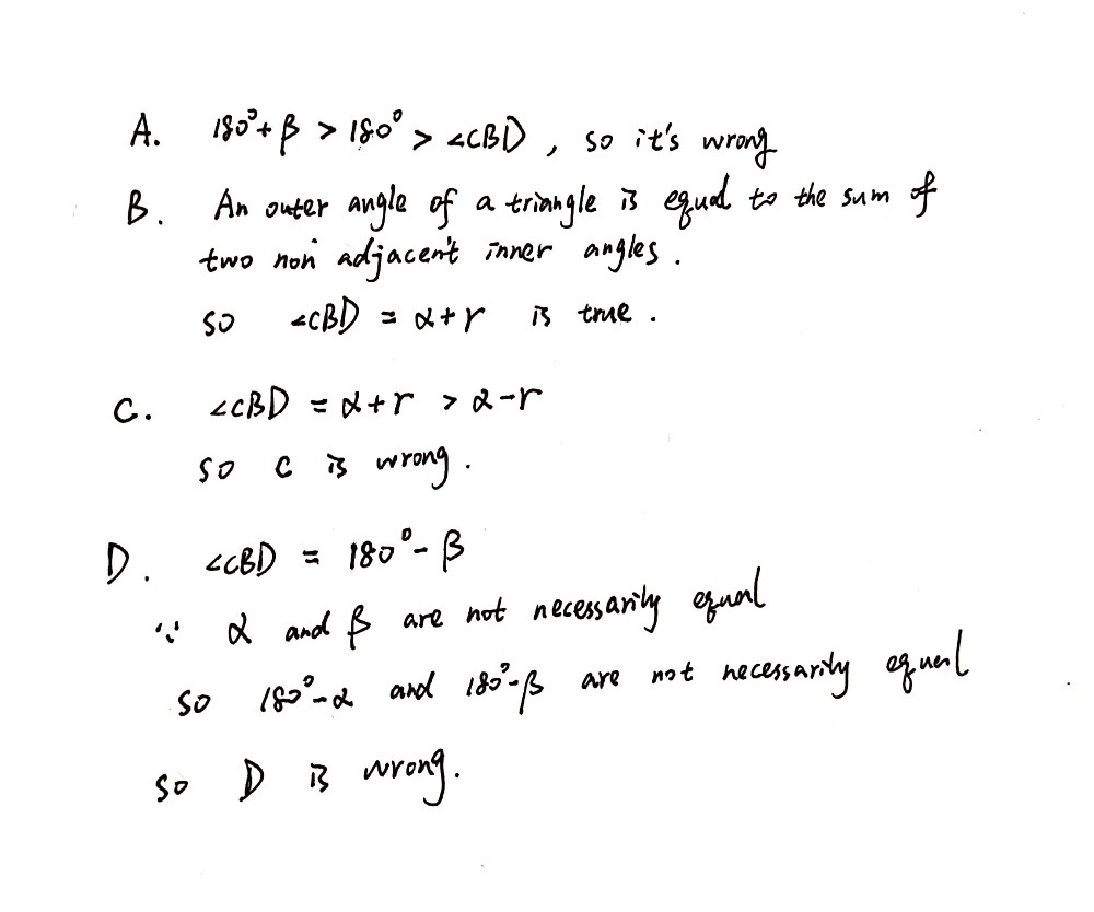 In The Following Figure Angle Cbd Is Equal To A 1 Gauthmath