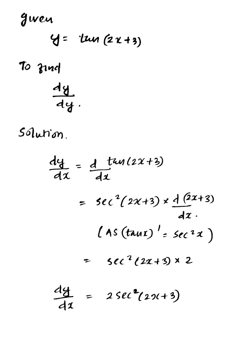 Ple 22 Find The Derivative Of Tan 2x 3 Gauthmath