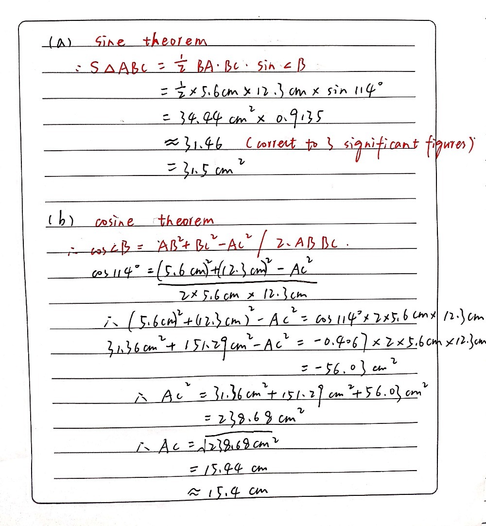 5 Abc Is A Triangle A Calculate The Area Of Tri Gauthmath