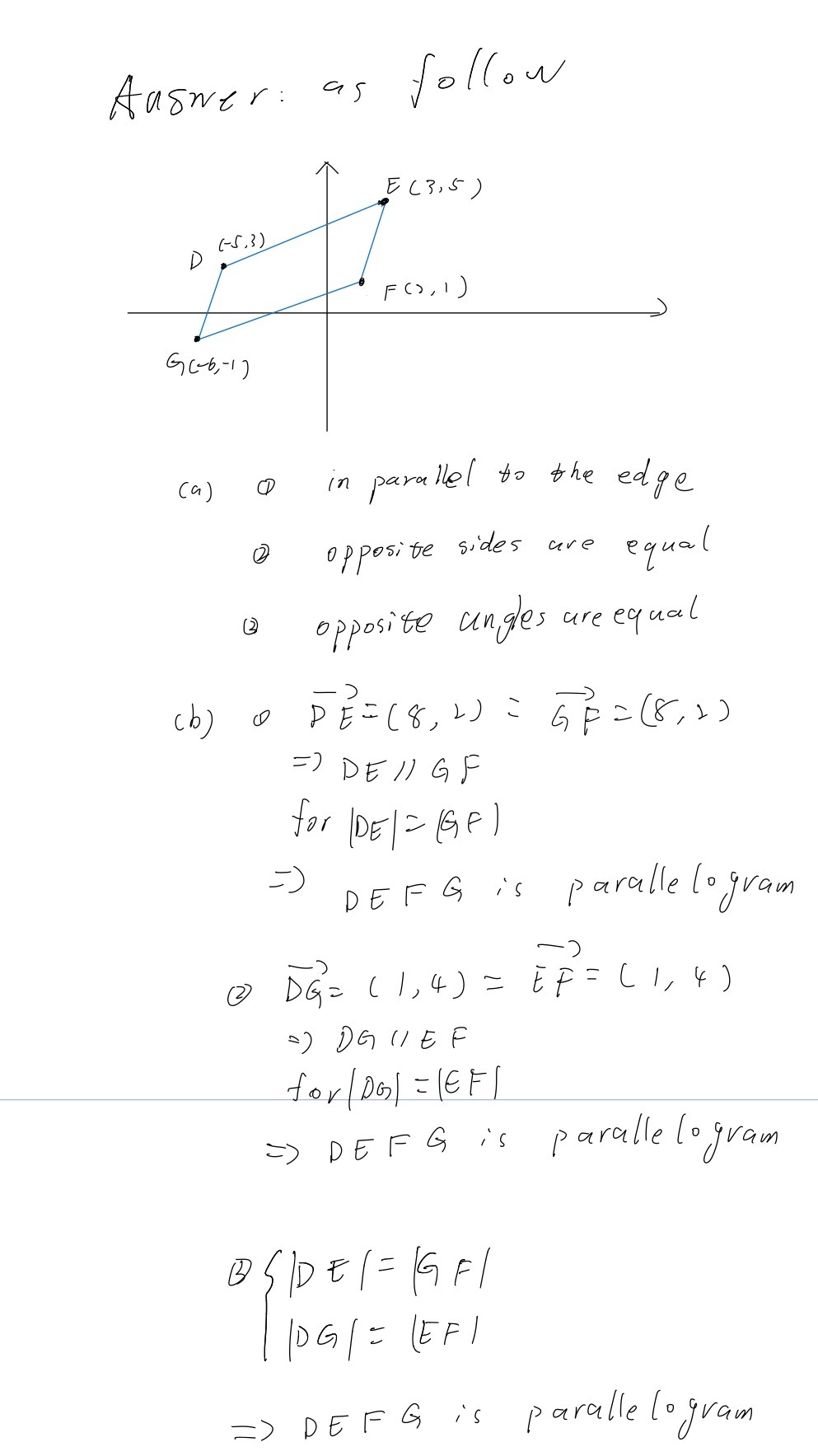 Quadrilateral Defg Is Formed By The Points D 5 3 E Gauthmath