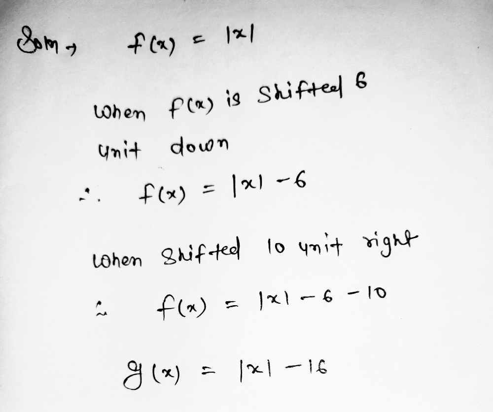 Write A Formula For The Function Gx Obtained When Gauthmath