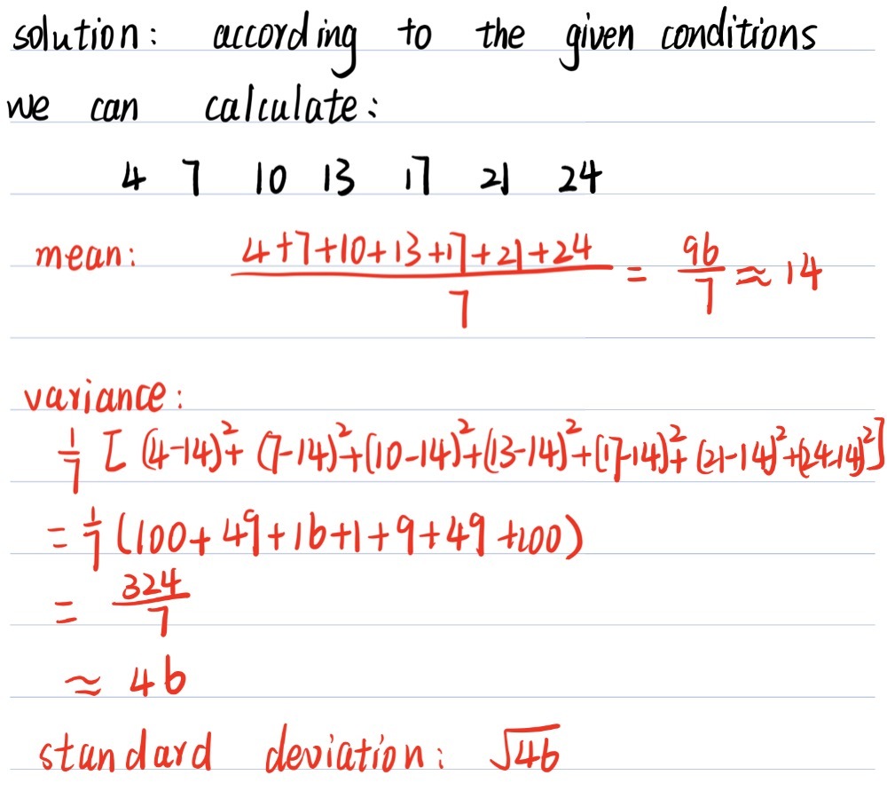 Find the sample mean, sample variance, and sample - Gauthmath