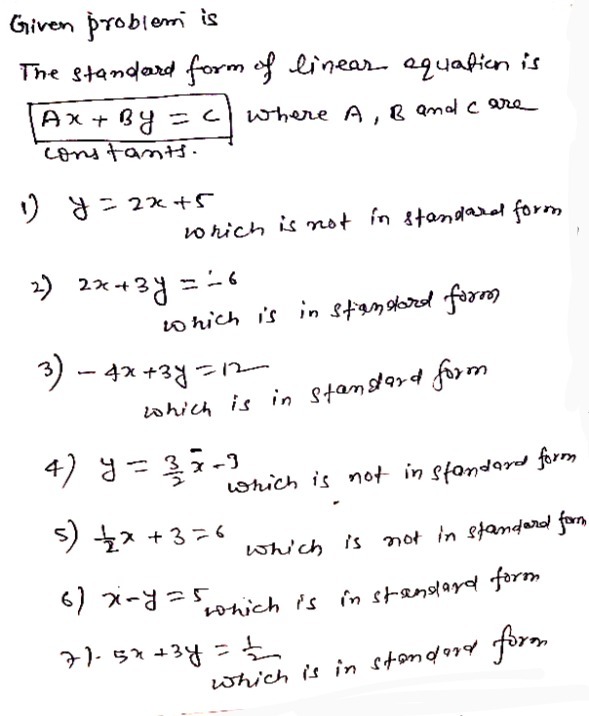 Which Equations Are In Standard Form Check All Th Gauthmath