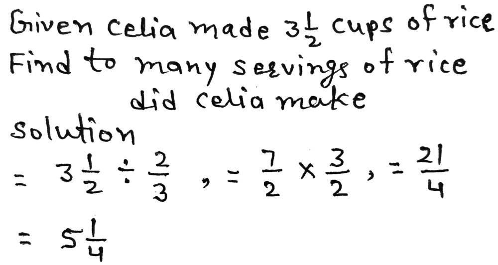Celia Made 3 1 2 Cups Of Rice A Serving Of Rice Gauthmath